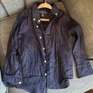 Polo by Ralph Lauren Kids navy linen button down